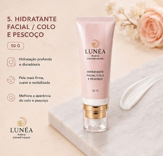 Creme Facial LUNÉA Paris 50g – Hidratação Profunda e Pele Radiante