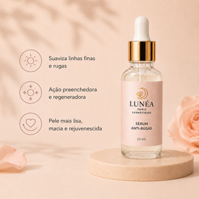 Sérum Facial Anti-Rugas LUNÉA Paris 30ml – Hidratação, Firmeza e Luminosidade
